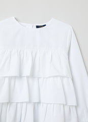 Ovs Tiered Blouse With Round Neck