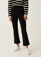 Cropped Flare-Fit Trousers