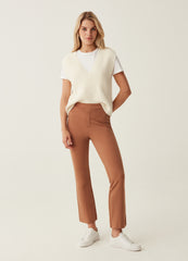 Cropped Flare-Fit Trousers