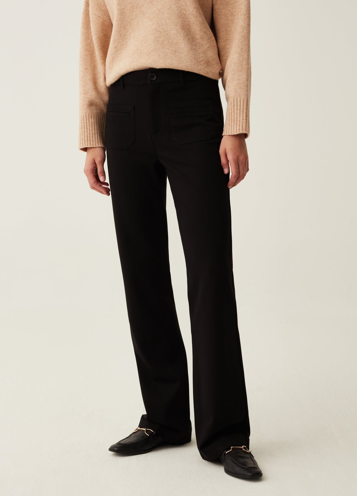 Flare-Fit Trousers With Pockets