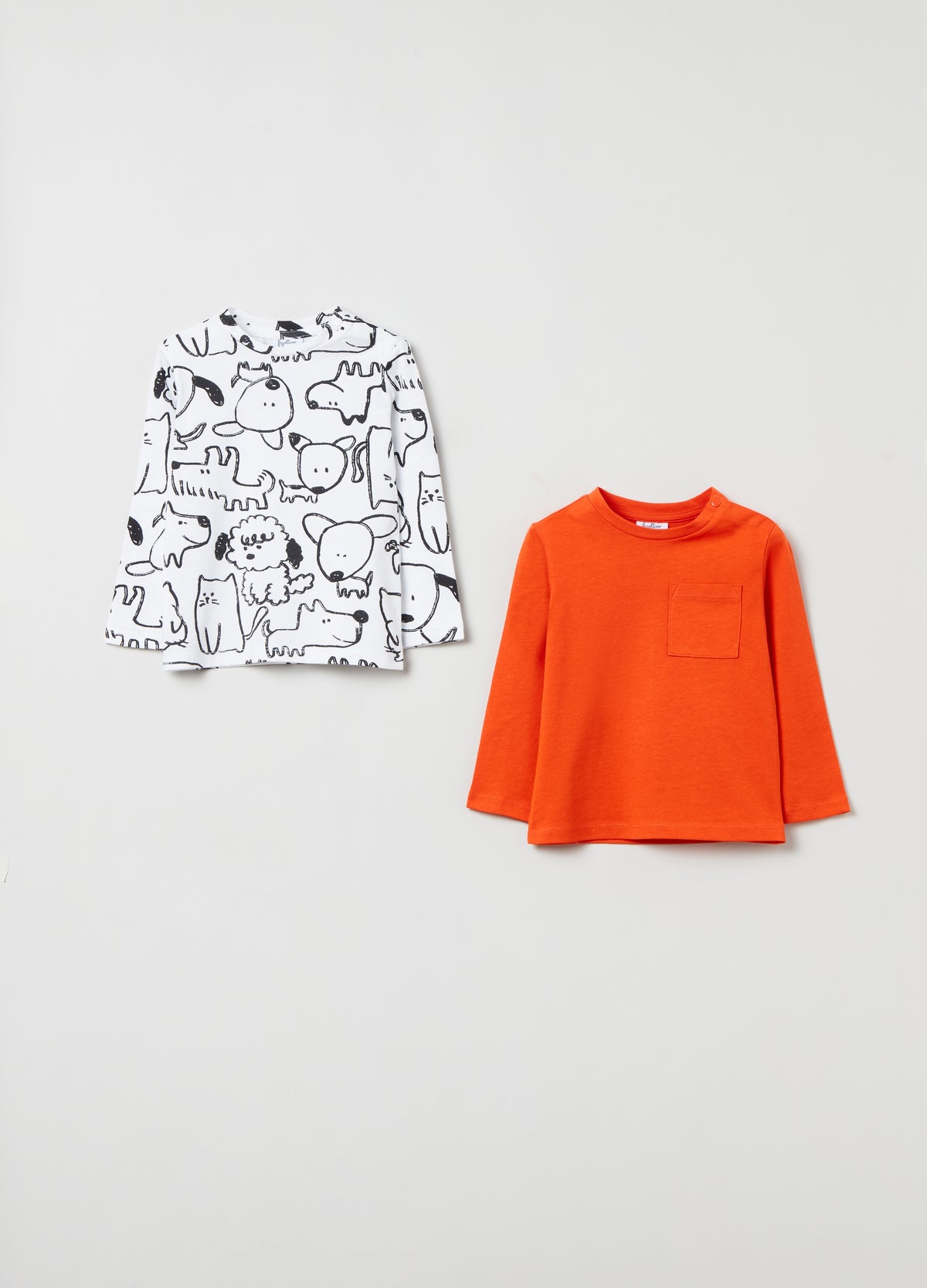 Ovs Two-Pack T-Shirts With Long Sleeves