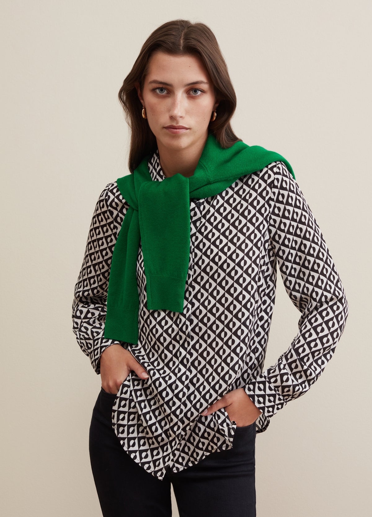 Blouse With Optical Print