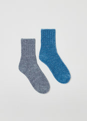 Two-Pair Pack Chenille Socks With Lurex