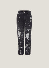 OVS Straight-Fit Jeans With Paint-Effect Print