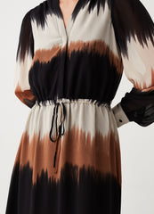 Long Degradé Dress With Drawstring