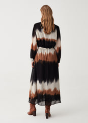 Long Degradé Dress With Drawstring