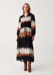 Long Degradé Dress With Drawstring