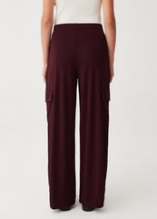 Wide-Leg Trousers With Raised Stitching