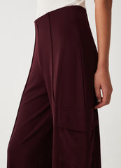 Wide-Leg Trousers With Raised Stitching