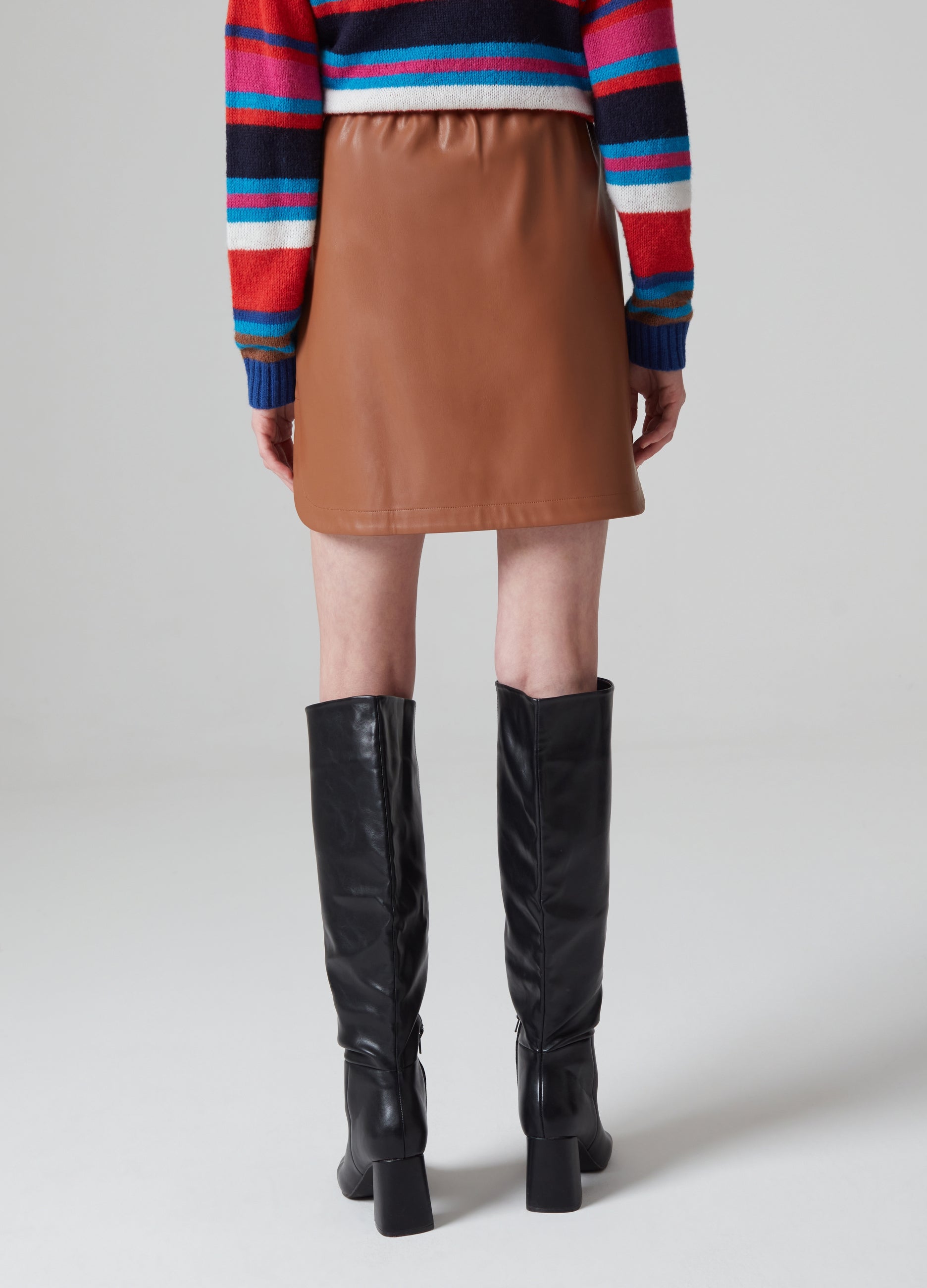 Glossy-Effect Miniskirt