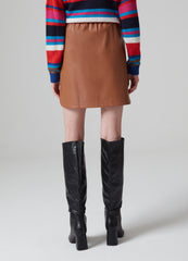 Glossy-Effect Miniskirt