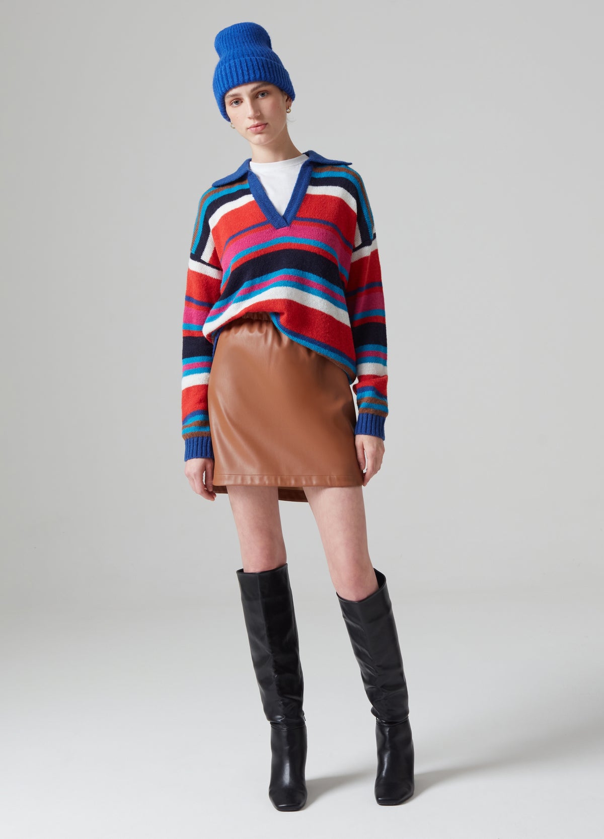 Glossy-Effect Miniskirt