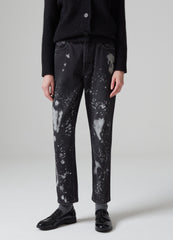 OVS Straight-Fit Jeans With Paint-Effect Print