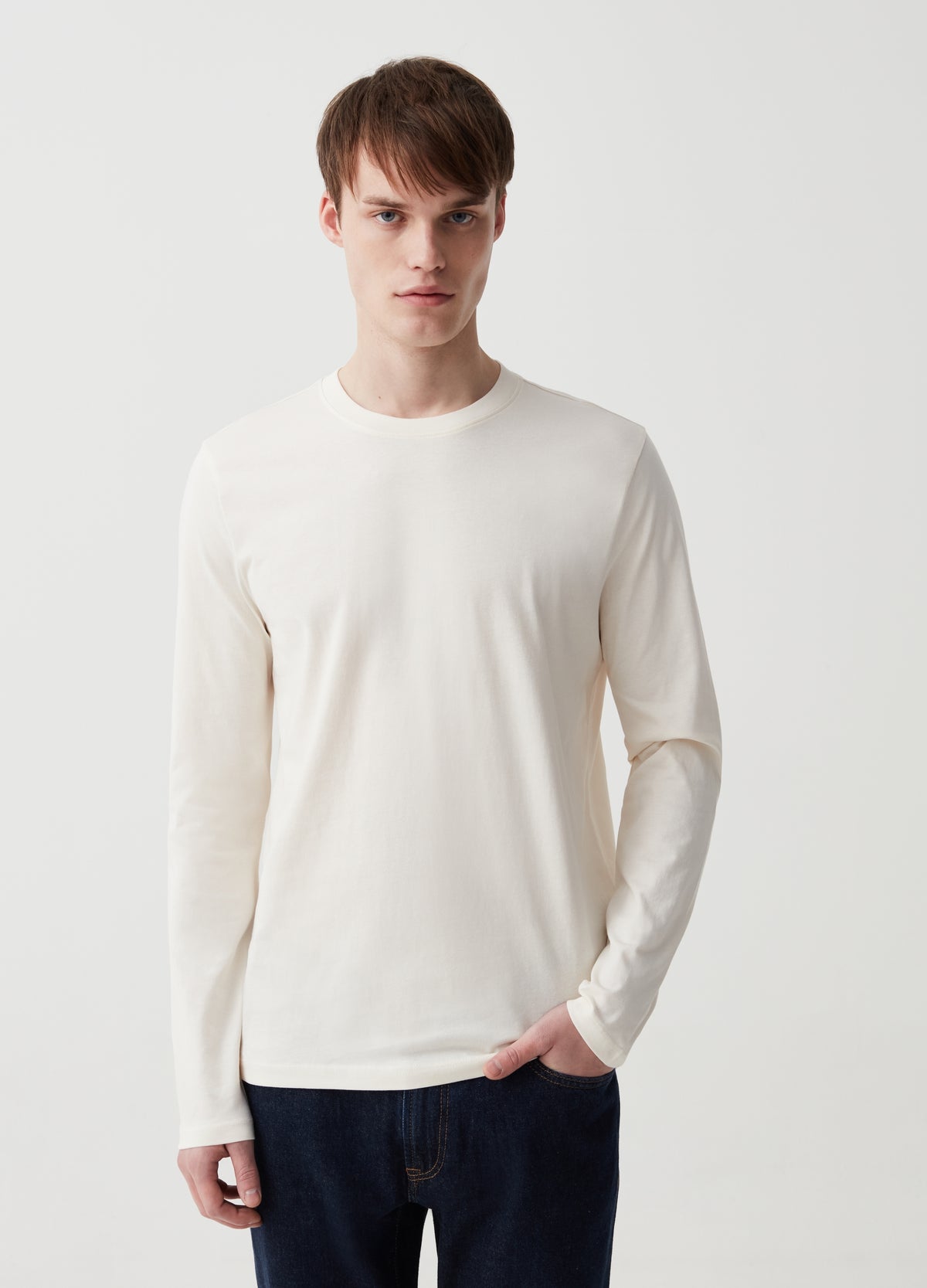 Ovs Long-Sleeved Crew Neck T-Shirt