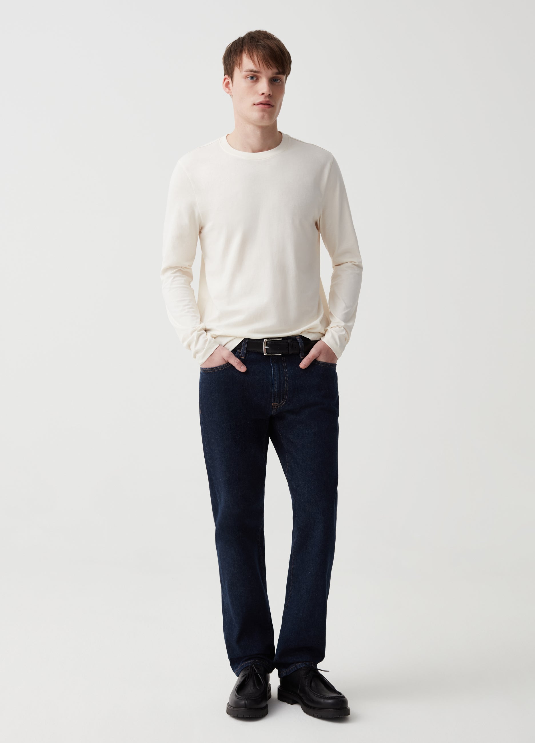 Ovs Long-Sleeved Crew Neck T-Shirt