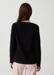 Pyjama Top With Granddad Neckline.