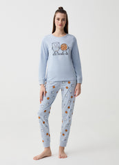Ovs Pyjamas With Glass Of Milk And Biscuit Print