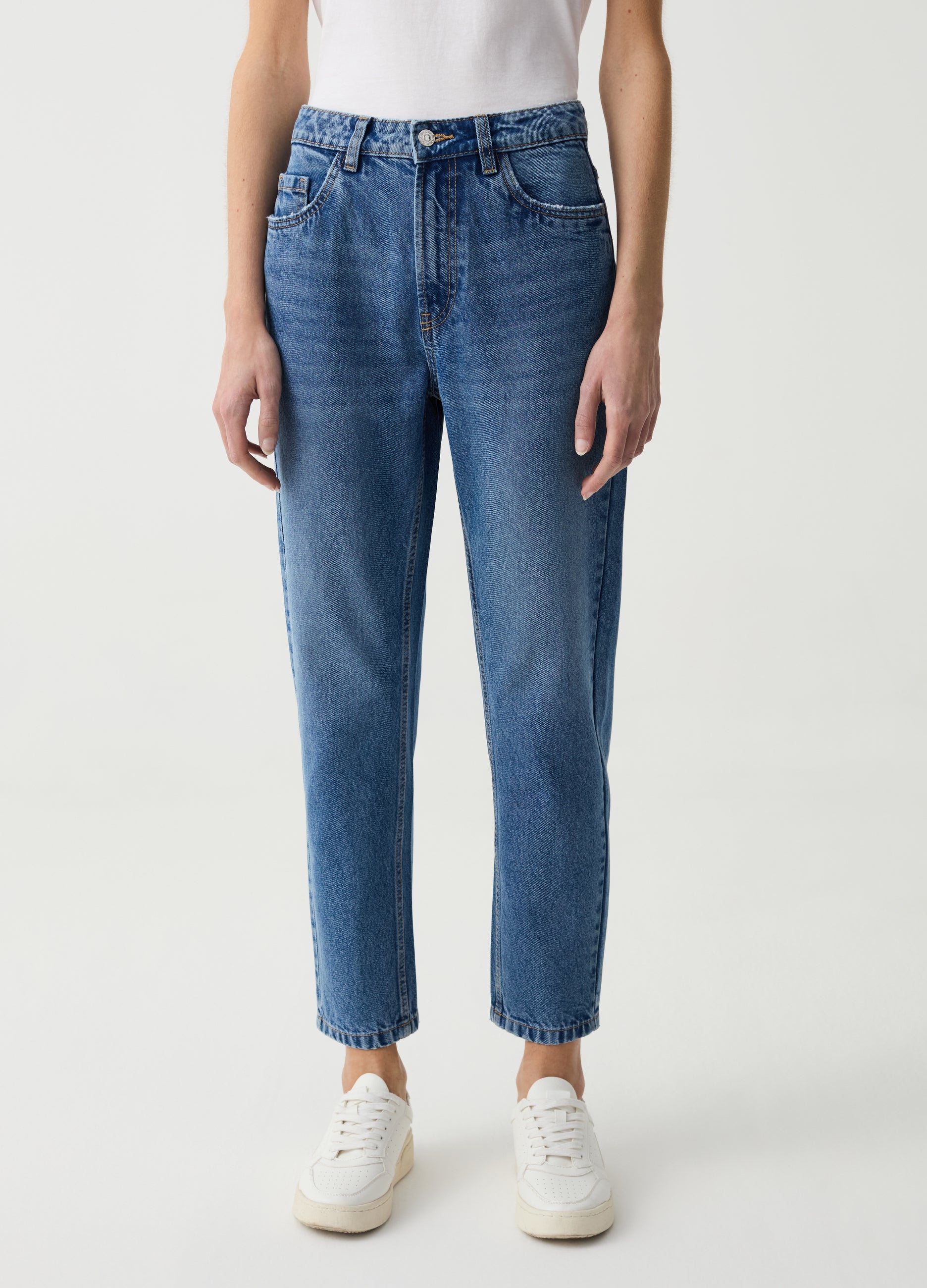 Ovs Mum-Fit Crop Jeans