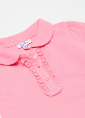 Ovs Cotton Piquet Polo Shirt With Frills