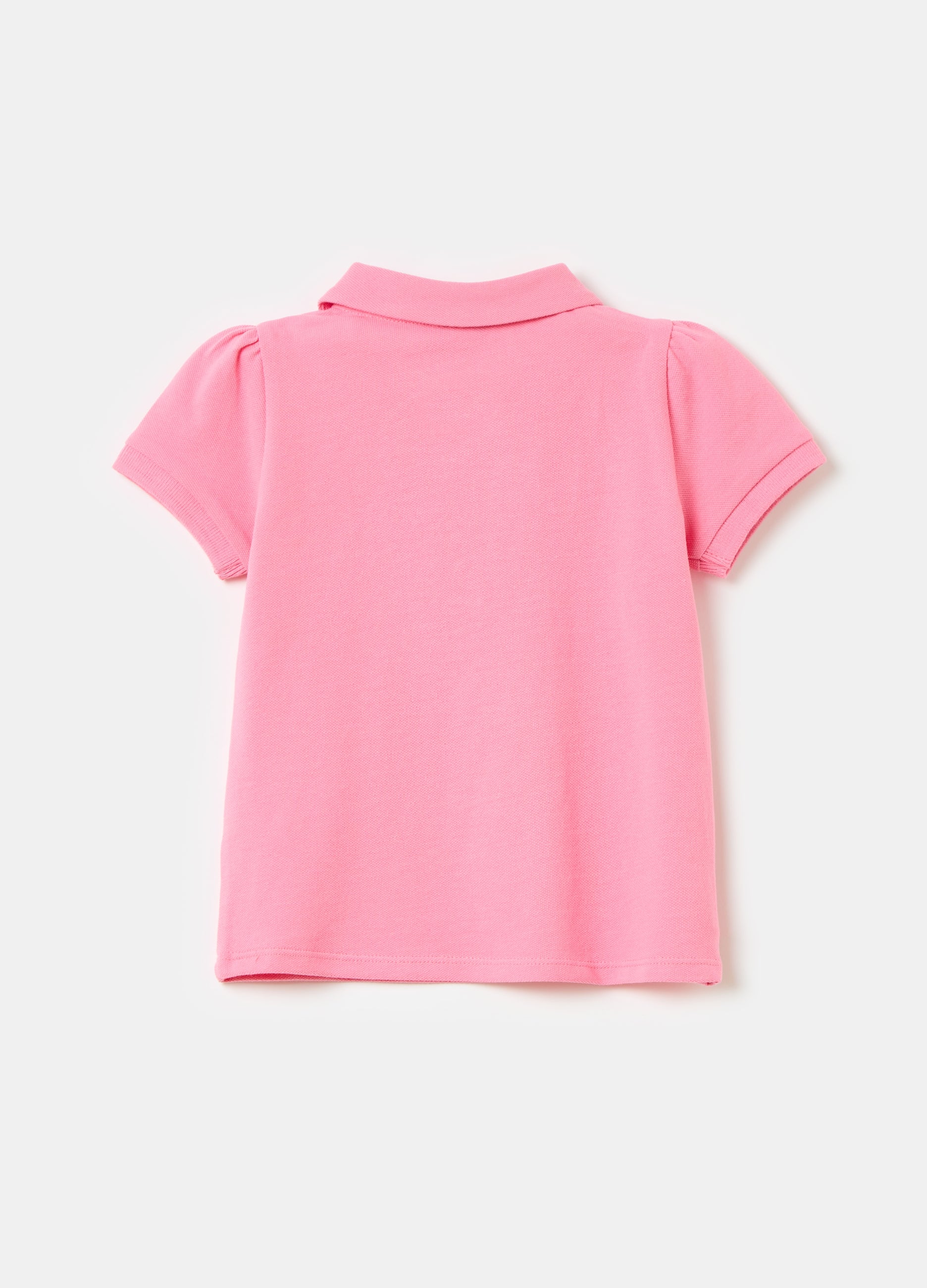 Ovs Cotton Piquet Polo Shirt With Frills