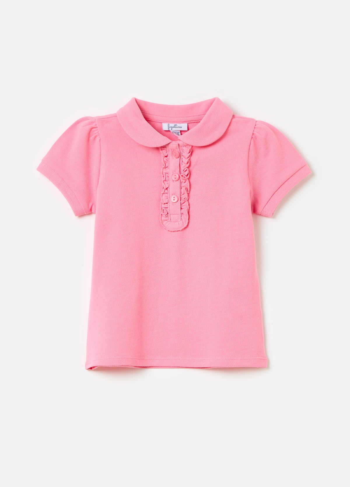 Ovs Cotton Piquet Polo Shirt With Frills