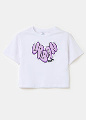 Ovs Cotton Crop T-Shirt With Print