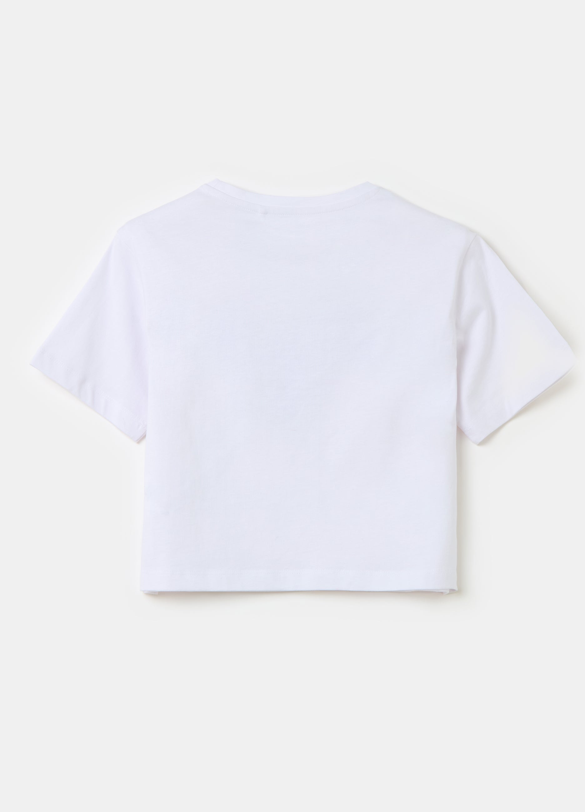 Ovs Cotton Crop T-Shirt With Print