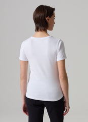 Stretch Cotton T-Shirt With Crew-Neck