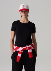 Stretch Cotton T-Shirt With Crew-Neck