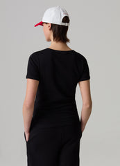 Stretch Cotton T-Shirt With Crew-Neck