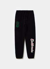 Ovs Fleece Joggers With Drawstring And Print