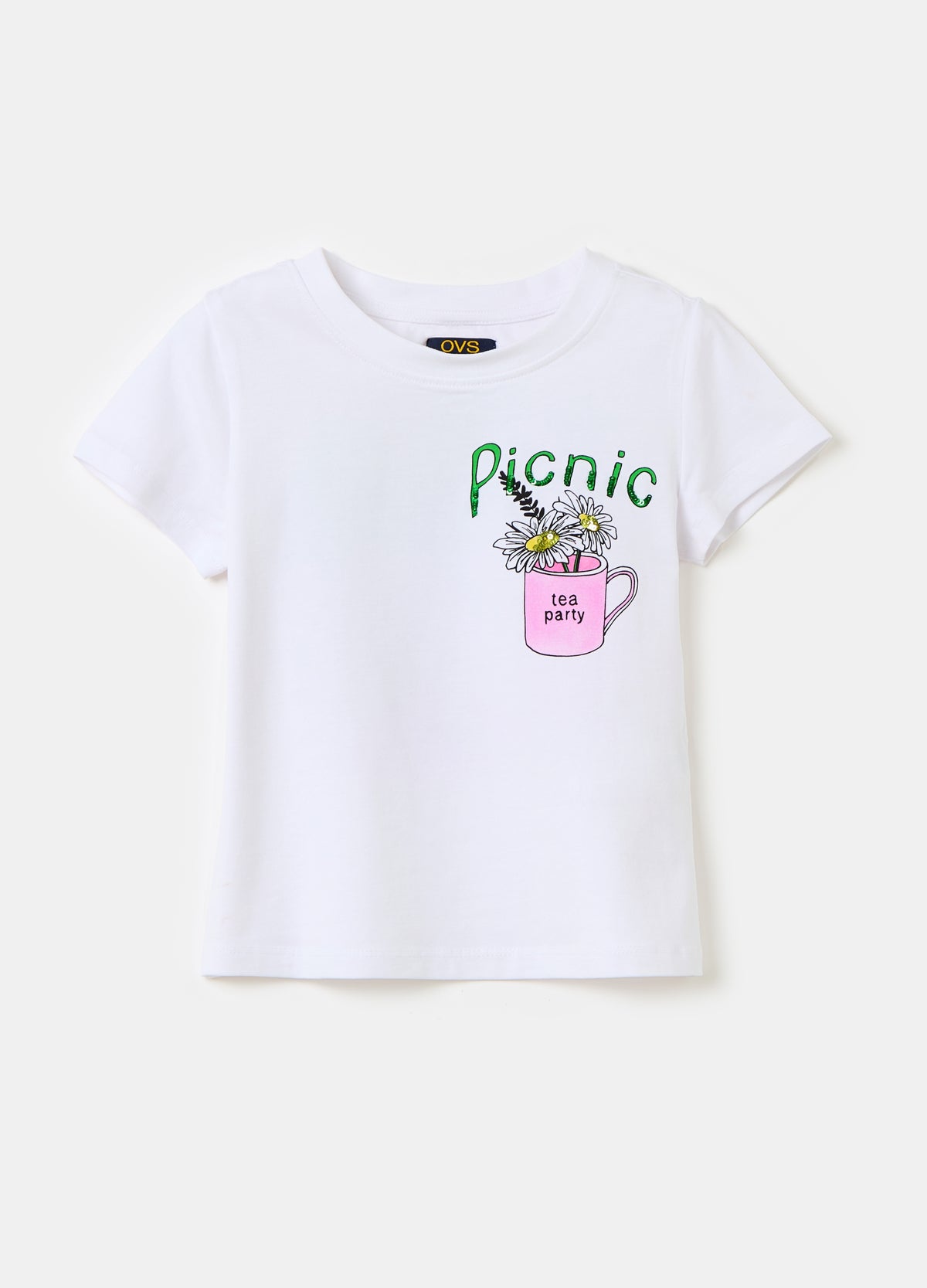 Ovs T-Shirt With Print And Sequins