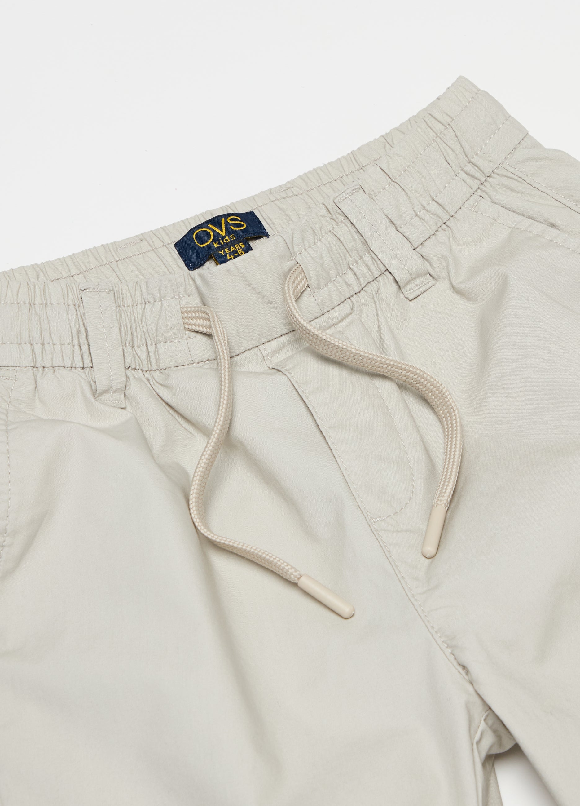 Ovs Cotton Shorts With Drawstring