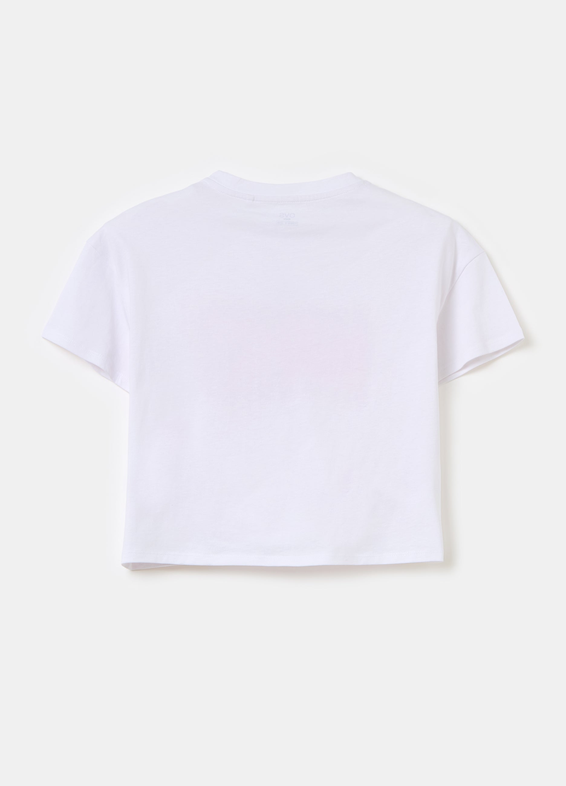 Ovs Crop T-Shirt With Print And Knot