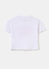 Ovs Crop T-Shirt With Print And Knot