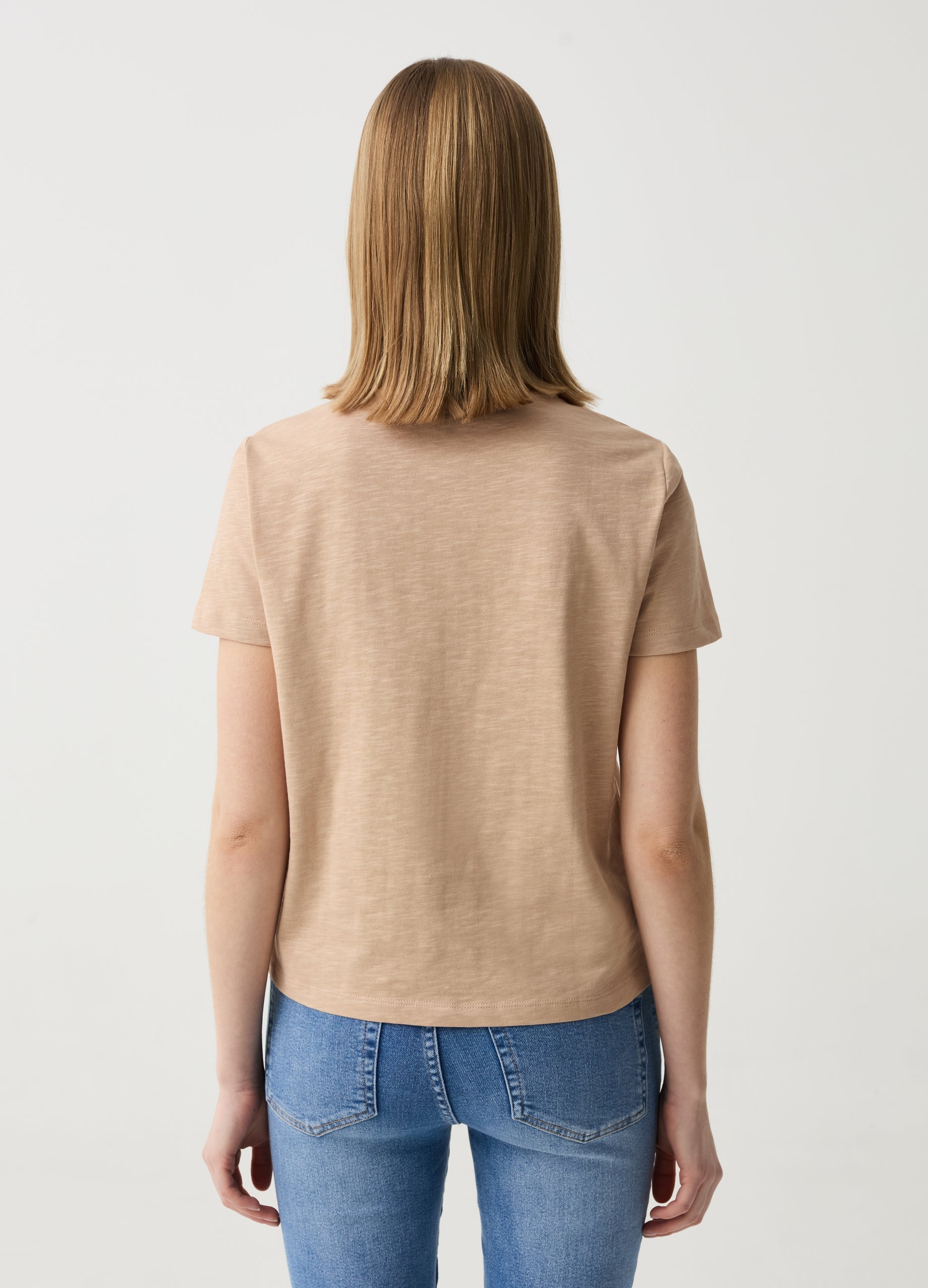 Essential Mélange Cotton T-Shirt With Pocket