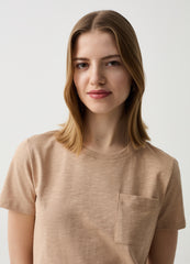 Essential Mélange Cotton T-Shirt With Pocket