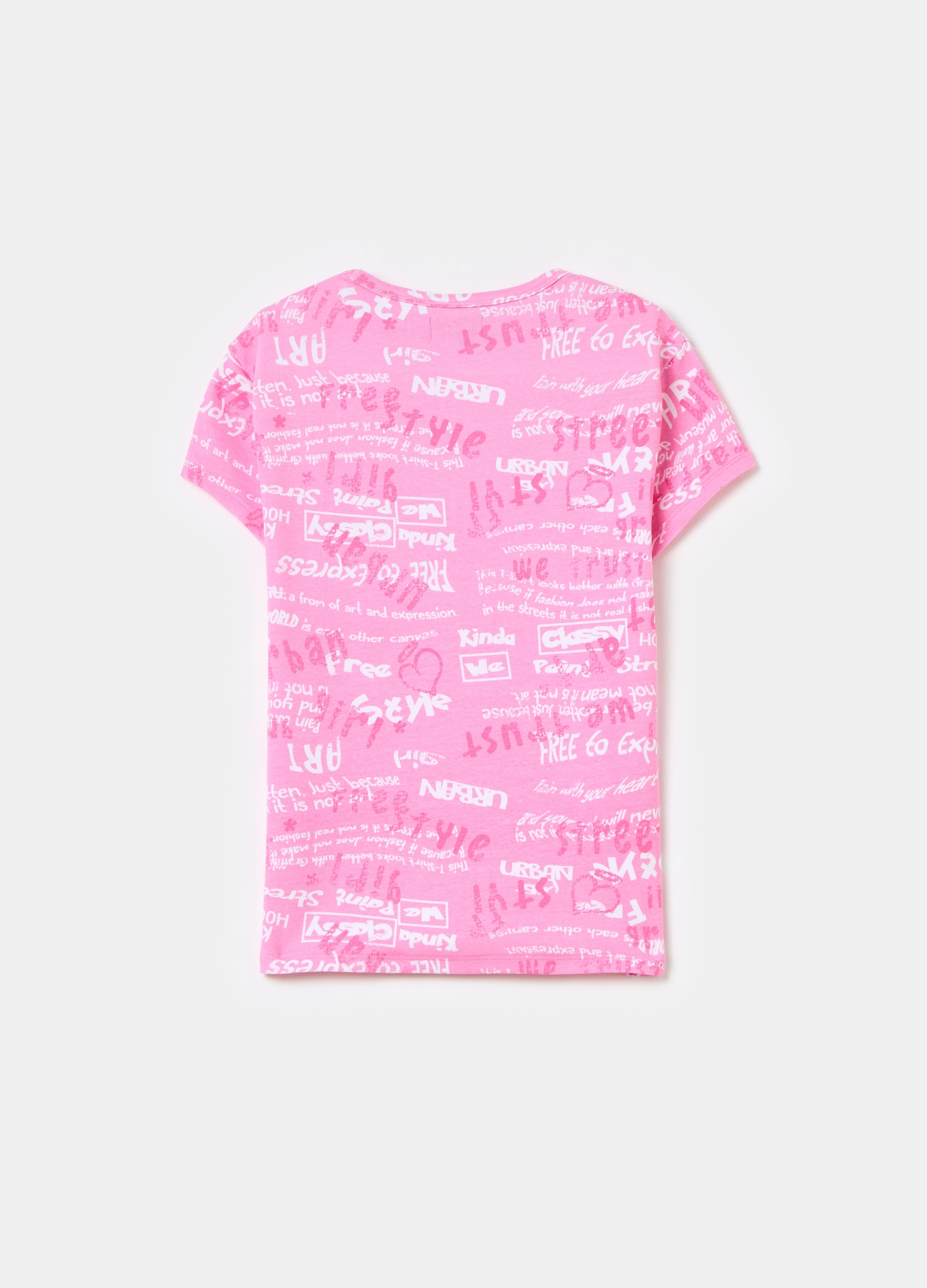 Crew-Neck T-Shirt With Lettering Print