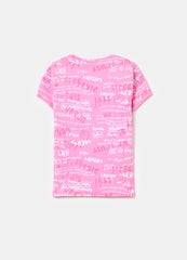 Crew-Neck T-Shirt With Lettering Print