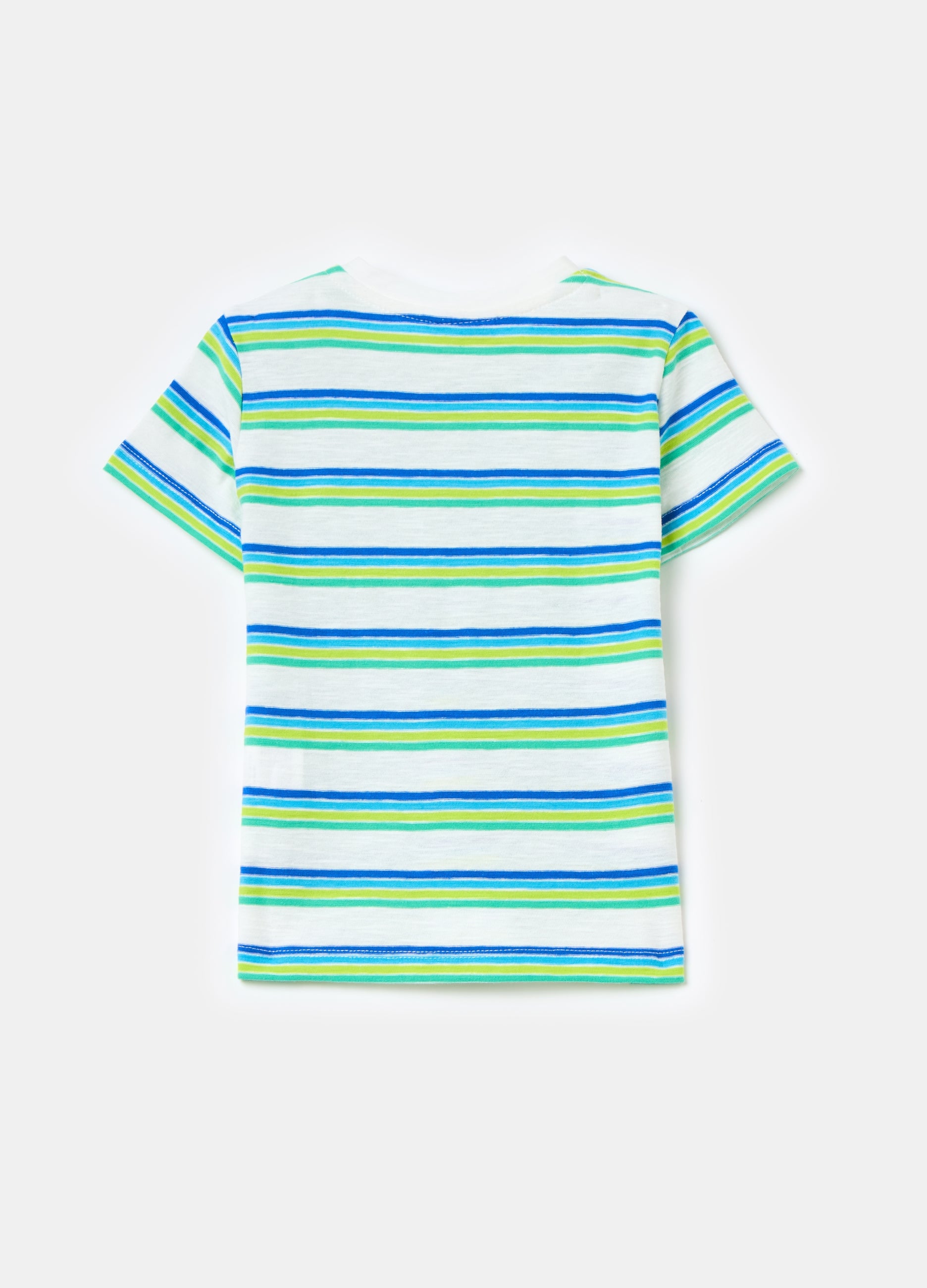 Ovs Cotton T-Shirt With Striped Pattern