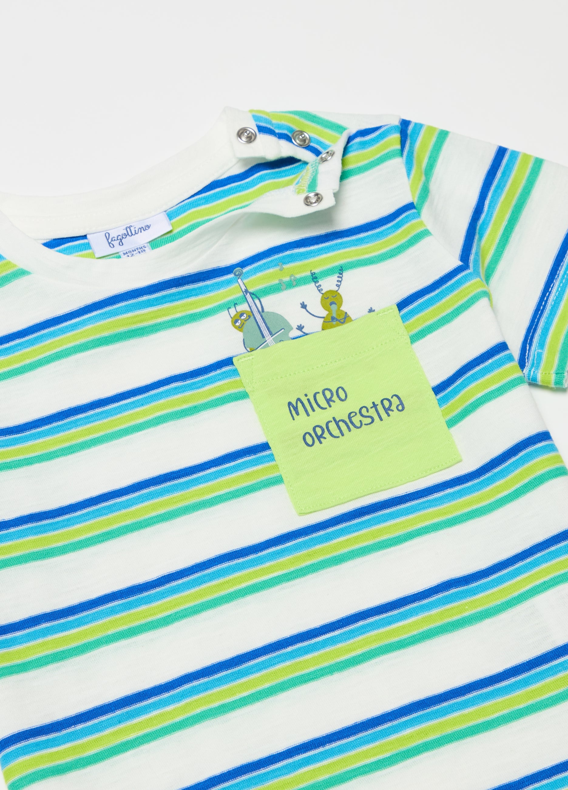 Ovs Cotton T-Shirt With Striped Pattern
