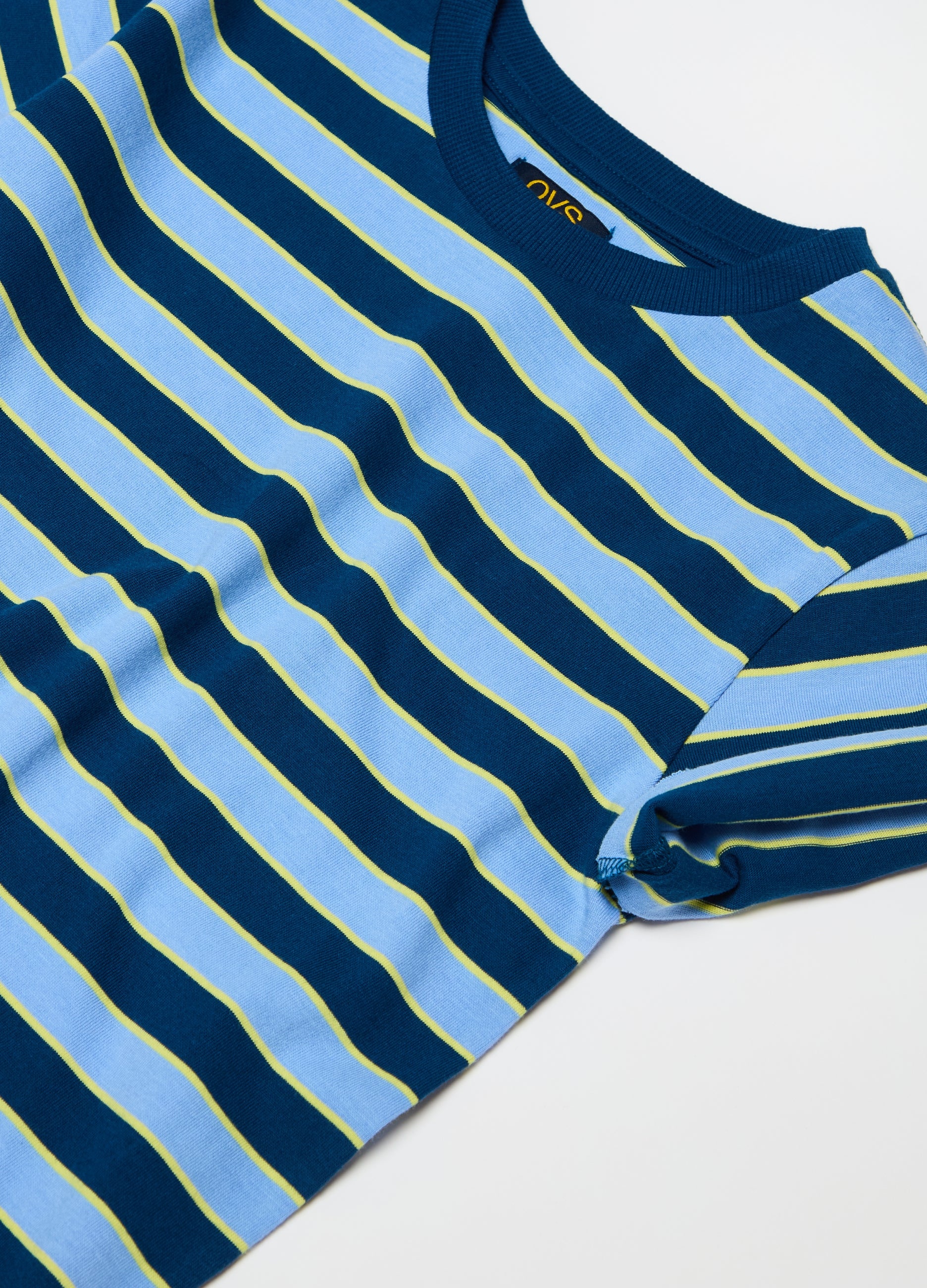 Ovs T-Shirt With Round Neck And Striped Pattern