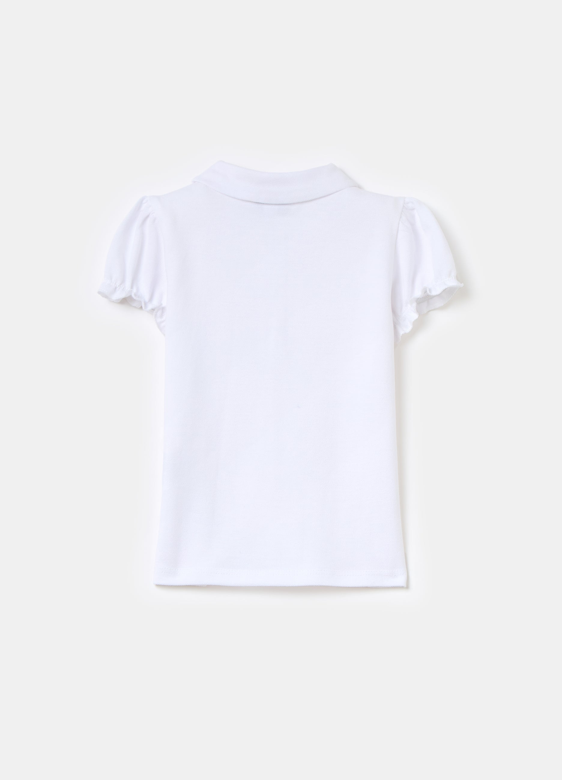 Ovs Cotton Polo Shirt With Frills