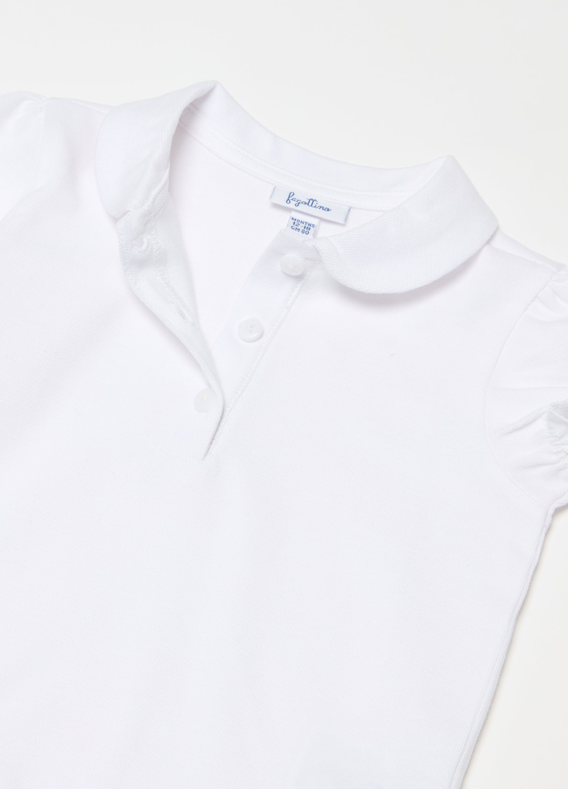 Ovs Cotton Polo Shirt With Frills