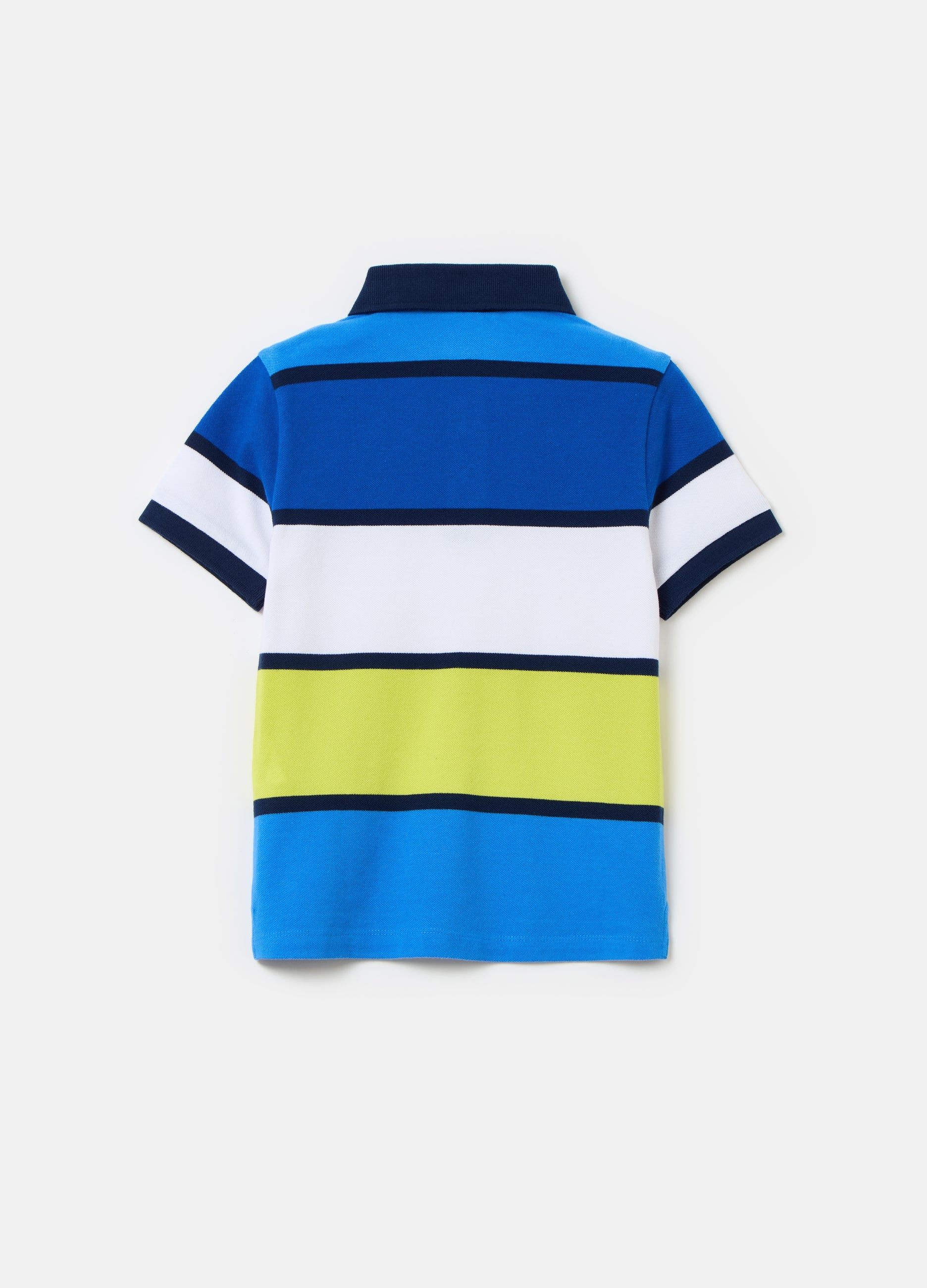 Ovs Polo Shirt In Piquet With Striped Pattern