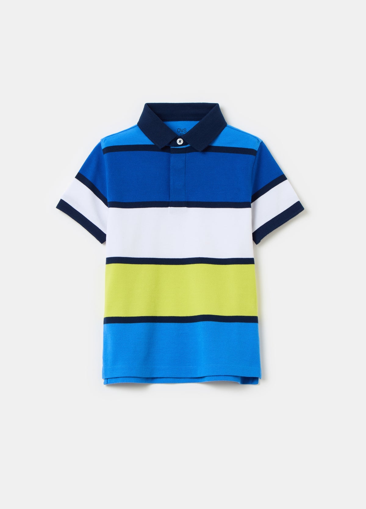 Ovs Polo Shirt In Piquet With Striped Pattern