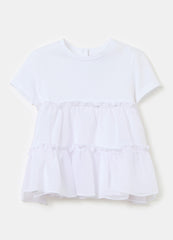 T-Shirt With Tulle Flounces