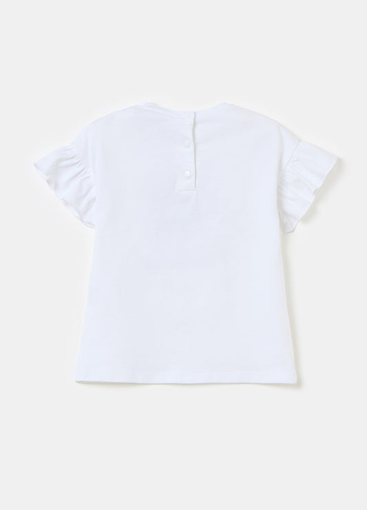T-shirt with flower application
