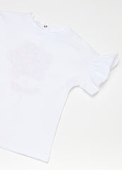 T-Shirt With Flower Application