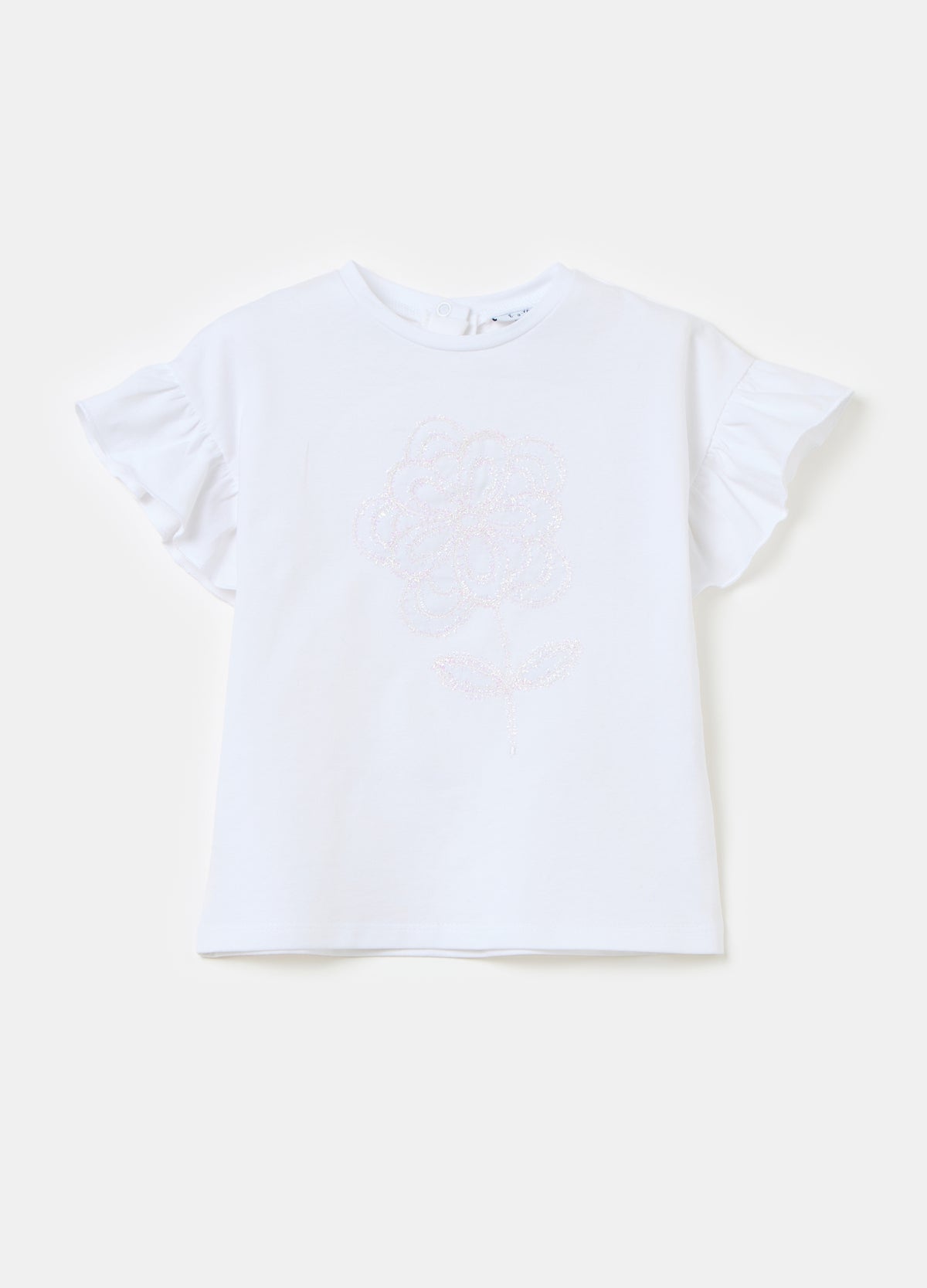 T-Shirt With Flower Application